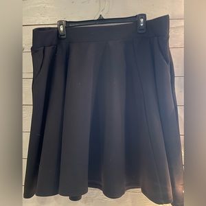 Black High Waist Circle/Skater Skirt